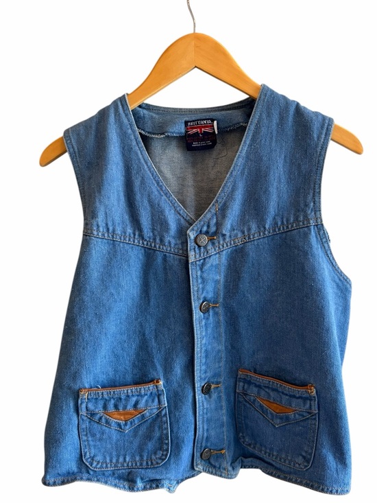 brittania Jackets & Blazers - Vintage Brittania 100% Cotton Denim Jean Vest Western Patch Rodeo Cowgirl